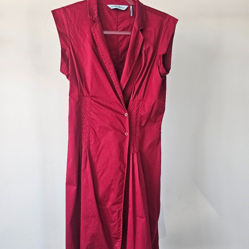Guess by Marciano Cranberry Crop-Sleeve Shirtdress